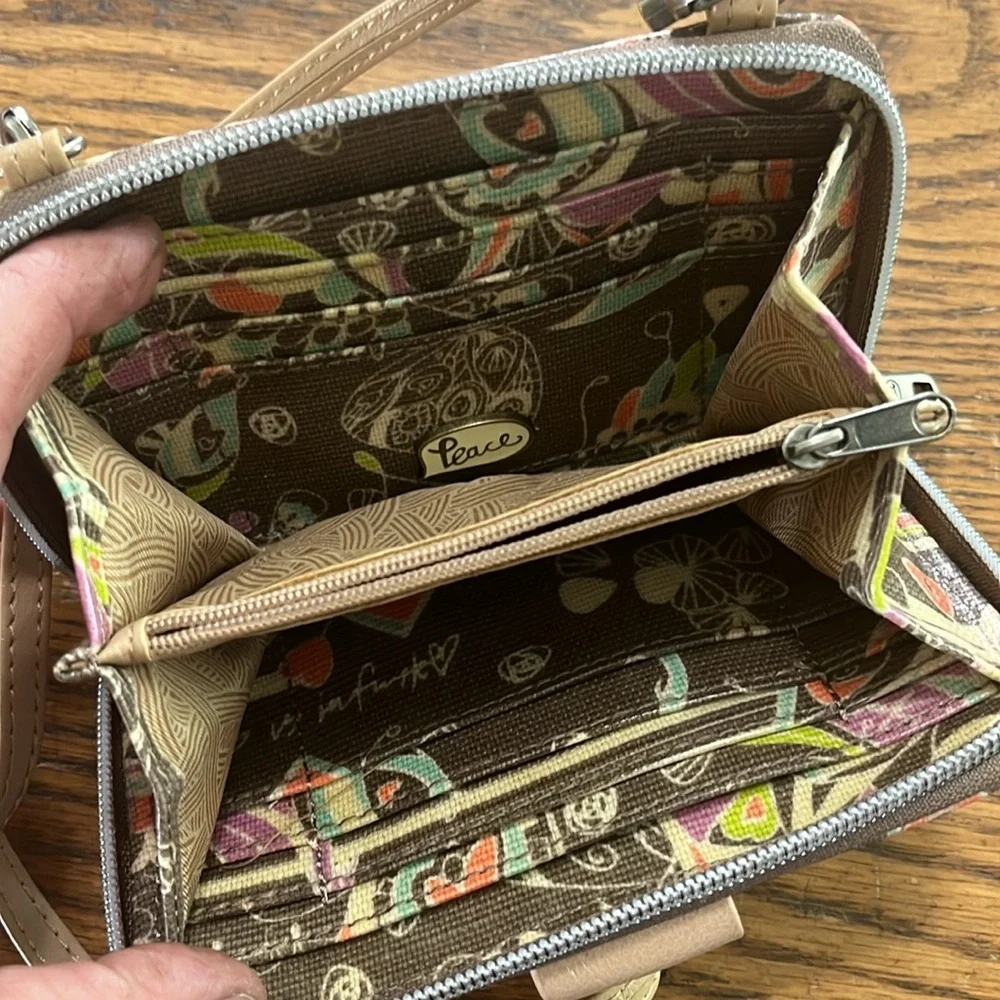 Sak roots birds Peace crossbody wallet bag